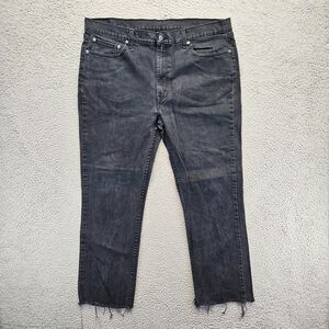 Levis 514 Mens 40x30 Black Denim‎ Straight Leg Raw Hem